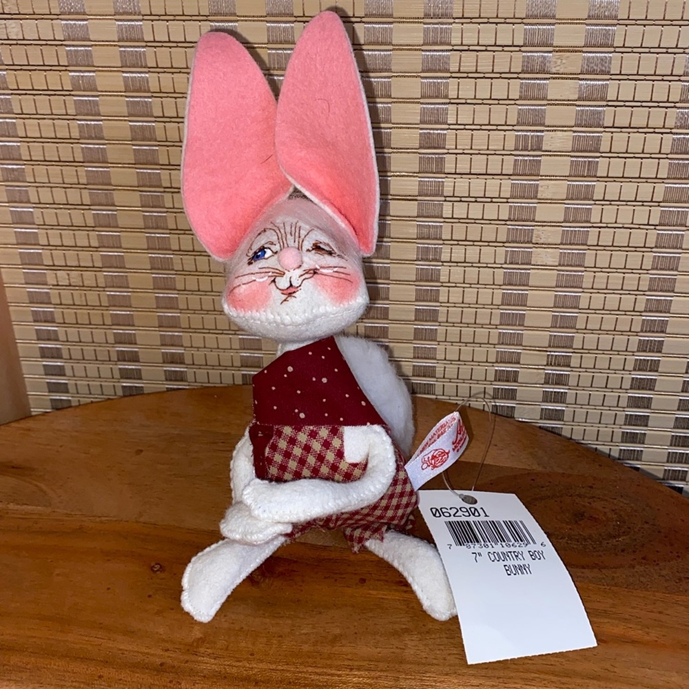 🔶Annalee Doll 7” Country Boy  Bunny Rabbit from 2001 Vintage